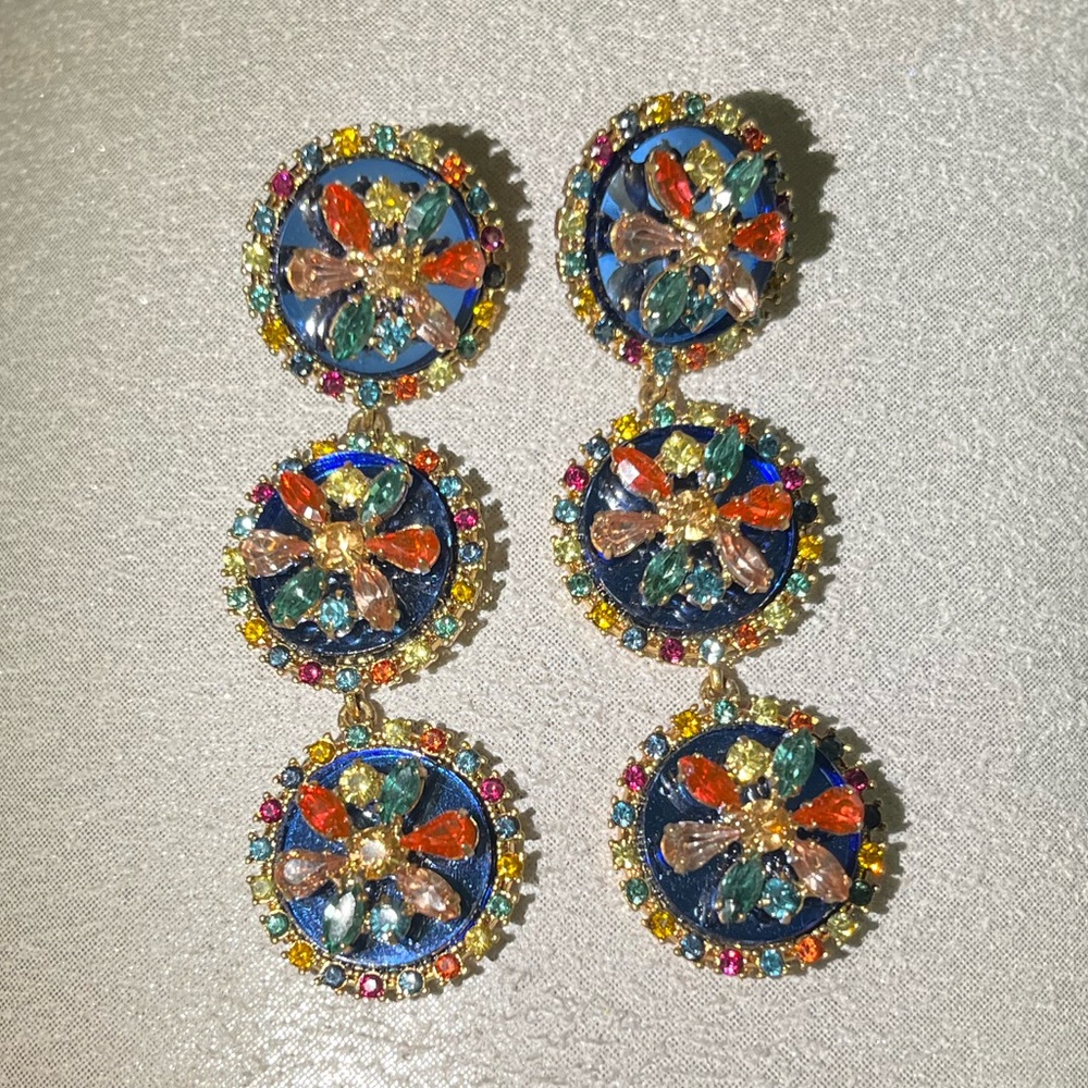 Colorful Multi-Stone Dangle Earrings